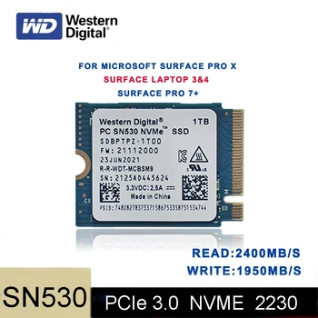 Western Digital, WD SN530 M. 2 2230 SSD de 1 tb de 512GB de 256GB NVMe PCIe Gen3 x4 para o Microsoft Surface Pro X Superfície Laptop Portátil 3 NOVO