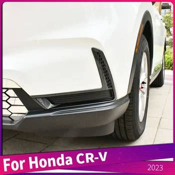 Ajuste Para o Honda CR-V CRV 2023 ABS com Fibra de Carbono Carro pára-choque Dianteiro Foglight Cobrir a Cabeça Lâmpada da Névoa Guarnições de Capa Adesivo