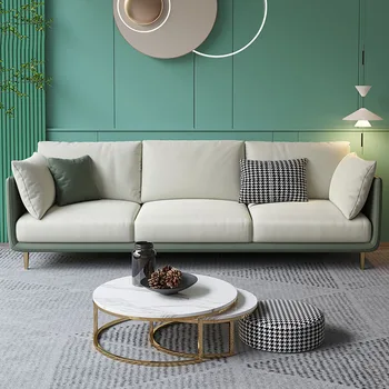 Nórdicos, ciência e tecnologia de pano do sofá combinação de moderno e simples de estilo italiano luz de luxo móveis da sala